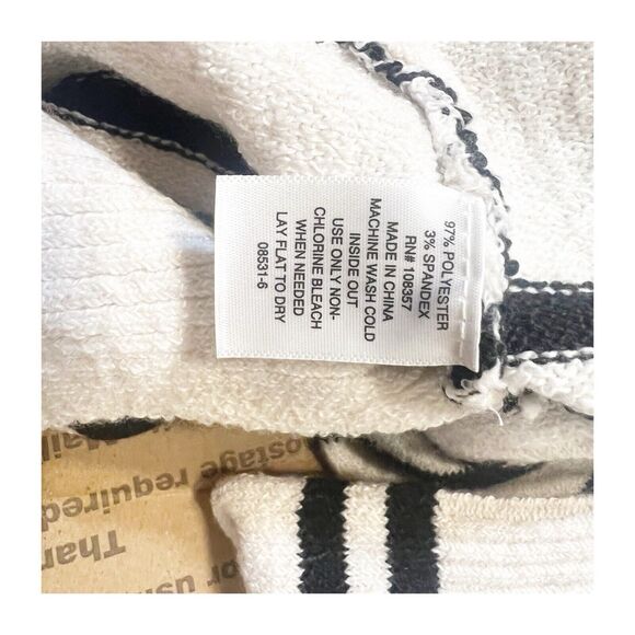 a.n.a Sweater Size 1X Classic Striped V-Neck Pullover Women's NWT Ivory Black - Picture 15 of 15